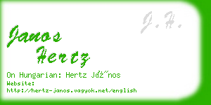 janos hertz business card